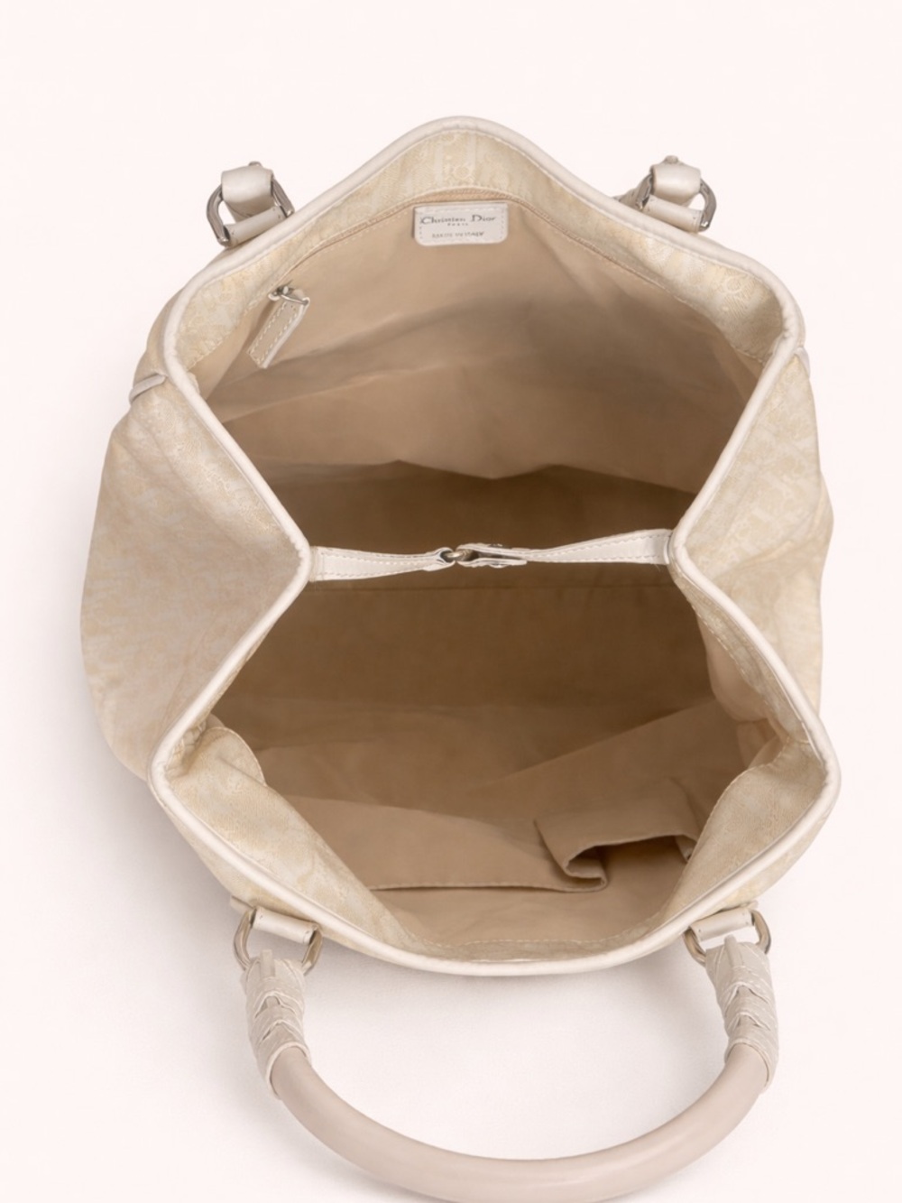 Christian Dior Diorissimo Trotter Canvas Tote Cream Charm - Picture 8 of 10